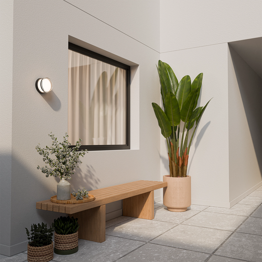 Calibo Grebe Round Outdoor LED Wall Light