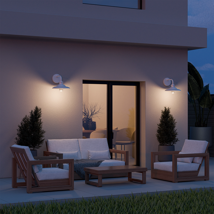Calibo Cuscus Outdoor LED Wall Light with Clear Seeded Glass