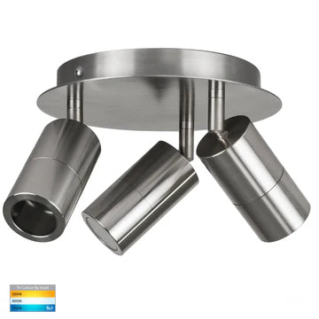 Tivah Titanium Aluminium 3 Light Round Plate