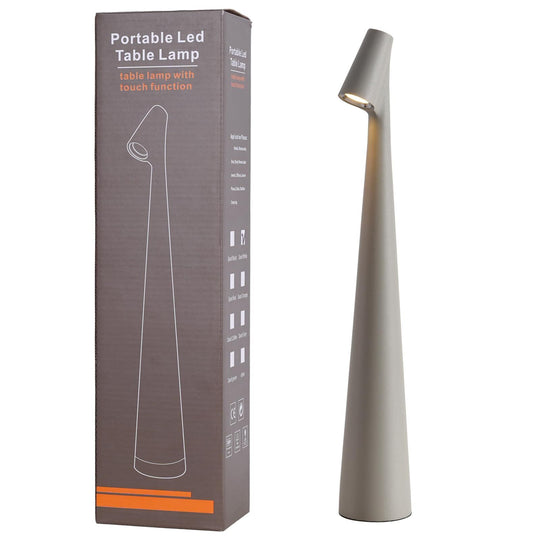 Portable LED Table Lamp 13.5" H – Touch Control, 3 Brightness Levels, Rechargeable Desk Light for Bedroom, Outdoor, Gift (Grey) | Other Colors Available in Store