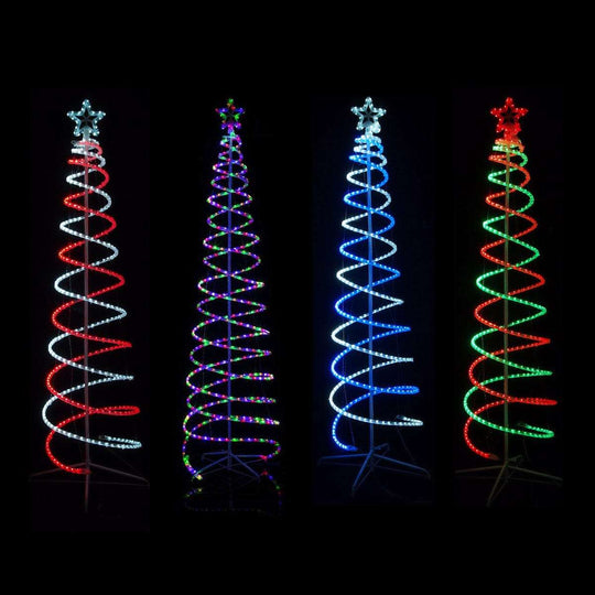 2.1M LED Double Spiral Tree - 4 Colour Options