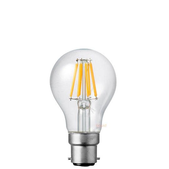 8W 12-24 Volt DC GLS Dimmable LED Light Bulb (B22) Clear in Warm White