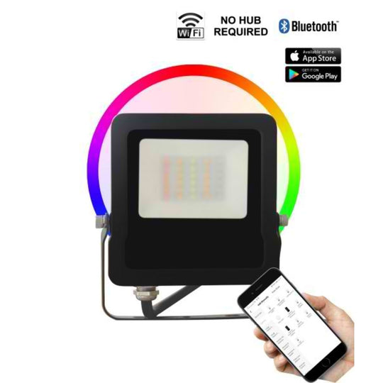 CLA SMTFLOOD - 10W/30W LED Smart Wi-Fi 5000K + RGB Tuneable DIY Flood Light IP65 240V