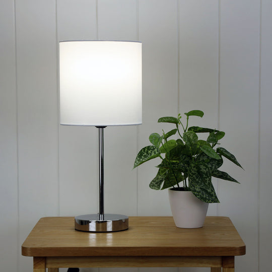 Zola Table Lamp Chrome and White Shade