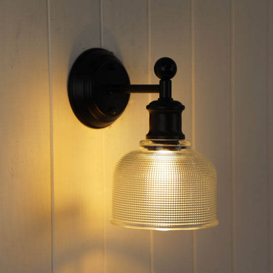 Brighton Wall Light Black & Clear Glass - OL69371CL