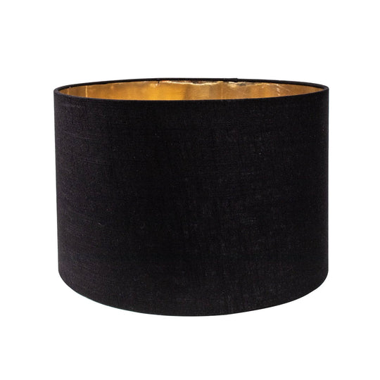 Cafe Lighting PAOLA - 38cm Black Linen Drum Lamp Shade Only