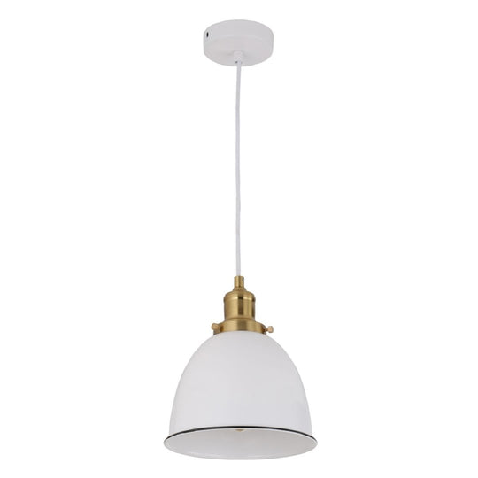 Cerema Ellipse White with Antique Brass & Black Highlight Pendant Lights