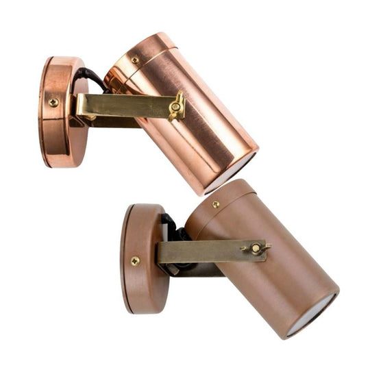 CLA SG1A - GU10 Exterior Adjustable Spot Wall Light IP54 - Copper/Aged Copper