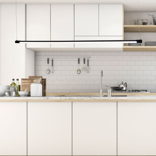 Edge LED Linear Pendant Black 1500mm - OL60761/1500BK