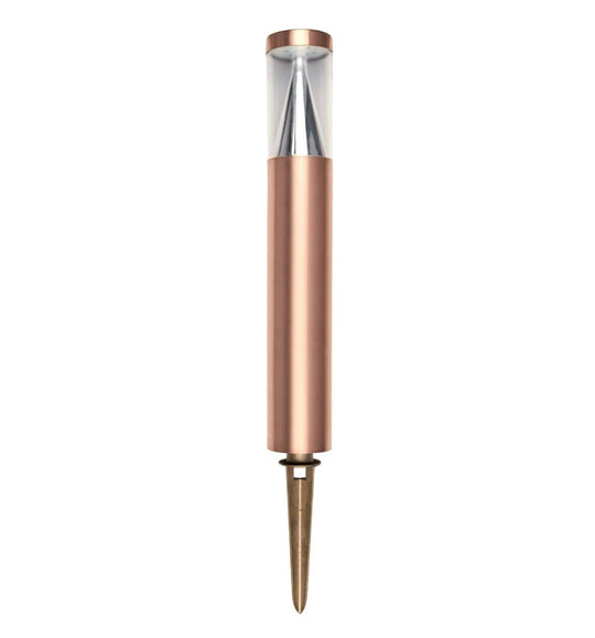 Exterior 12V LED Bollard Light 6W 3000K Copper With Spike IP67 l