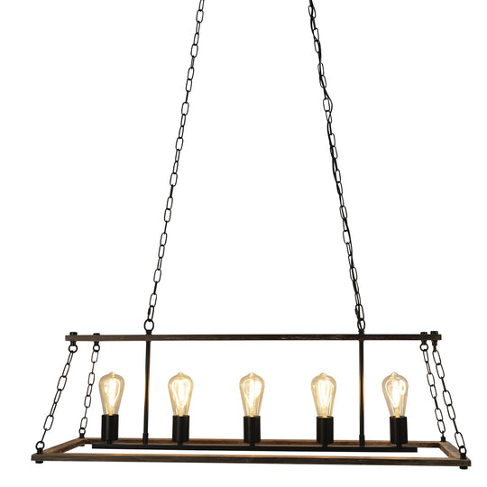 Island 5 Light Pendant Natural / Black - SL65115