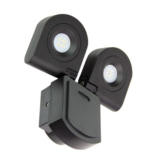 Oriel CURO - 20W LED Exterior Twin Head Adjustable Spot Light IP54 Black - 4000K