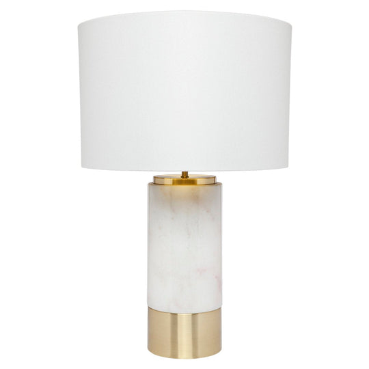 Paola Marble Table Lamp - White w White Shade