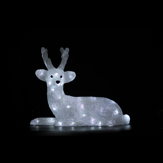 Acrylic Sitting Reindeer - H46cm