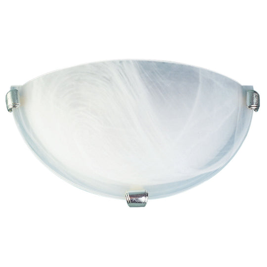 Remo Alabaster glass 1 Light Wall Light 300mm Brushed Chrome