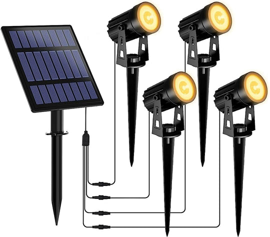 Series II Professional Grade 3000K 4 Piece DIY LED Solar 4 in 1 Garden Spike Kit
