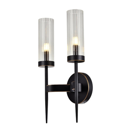 SOFIA DUO 2-Light Wall Light Aged Bronze with Free LED Globes