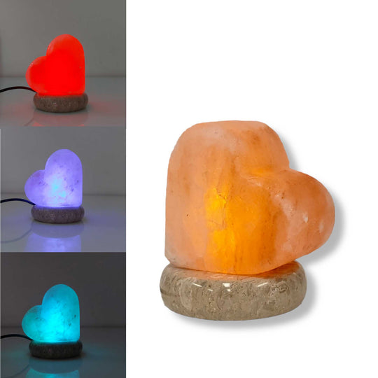 USB Colour Changing Heart Love Shape Himalayan Pink Salt Lamp Color Change LED