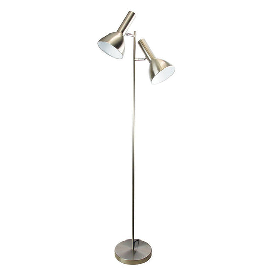 Vespa 2 Light Floor Lamp Brushed Chrome - SL98572BC