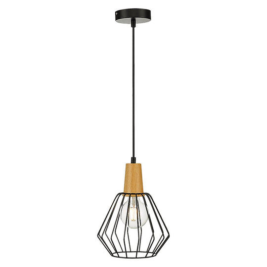 Wood Pendant Light Bar Black