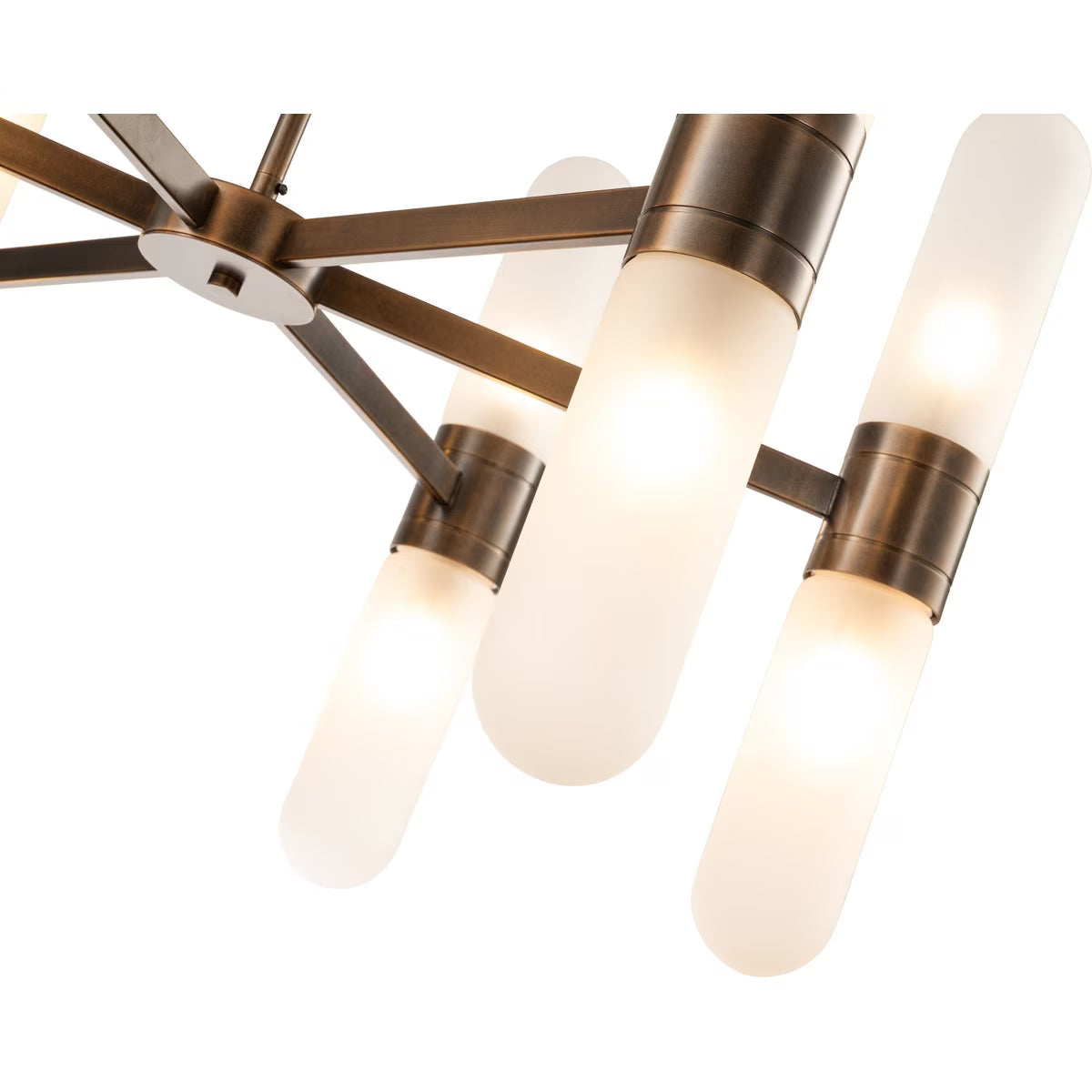 Hepburn 12 Light 6 Arm Pendant Antique Brass