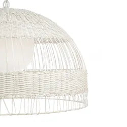 Fortaleza Rattan Pendant - Large White