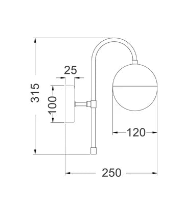 ARO2 Interior Round Opal Glass with Satin Gold Bracket Wall Light