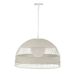 Fortaleza Rattan Pendant - Large White
