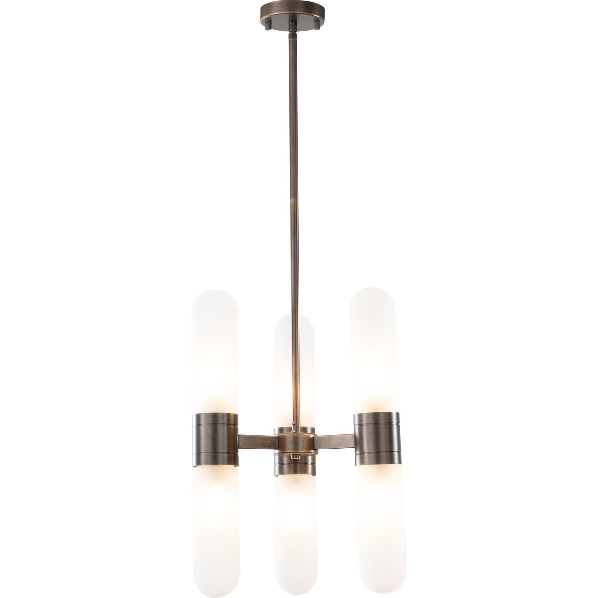 Hepburn 6 Light 3 Arm Pendant Antique Brass