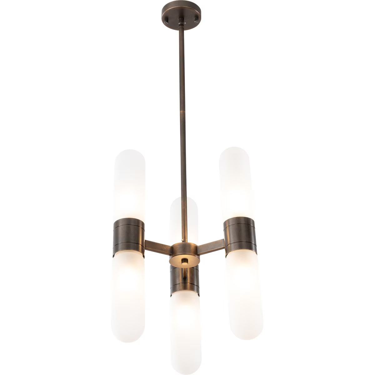 Hepburn 6 Light 3 Arm Pendant Antique Brass