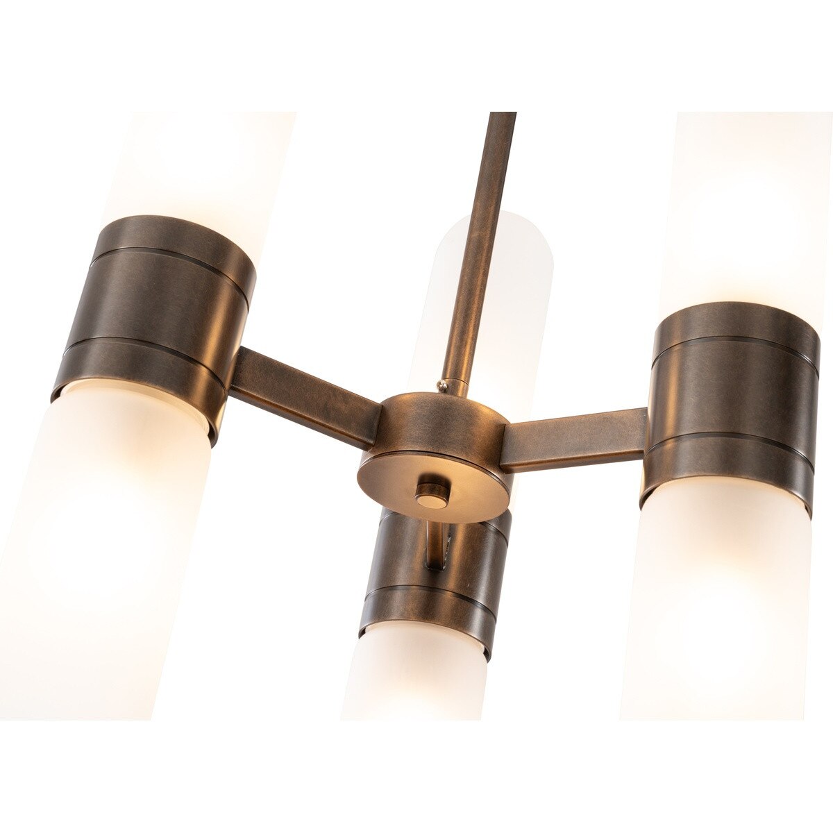 Hepburn 6 Light 3 Arm Pendant Antique Brass