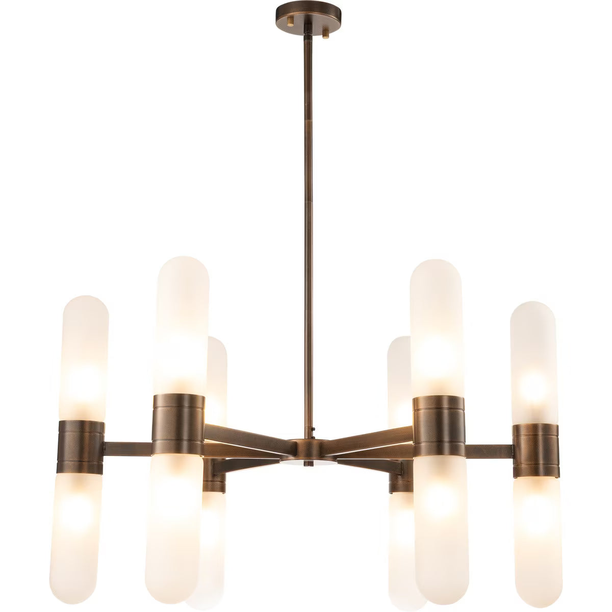 Hepburn 12 Light 6 Arm Pendant Antique Brass