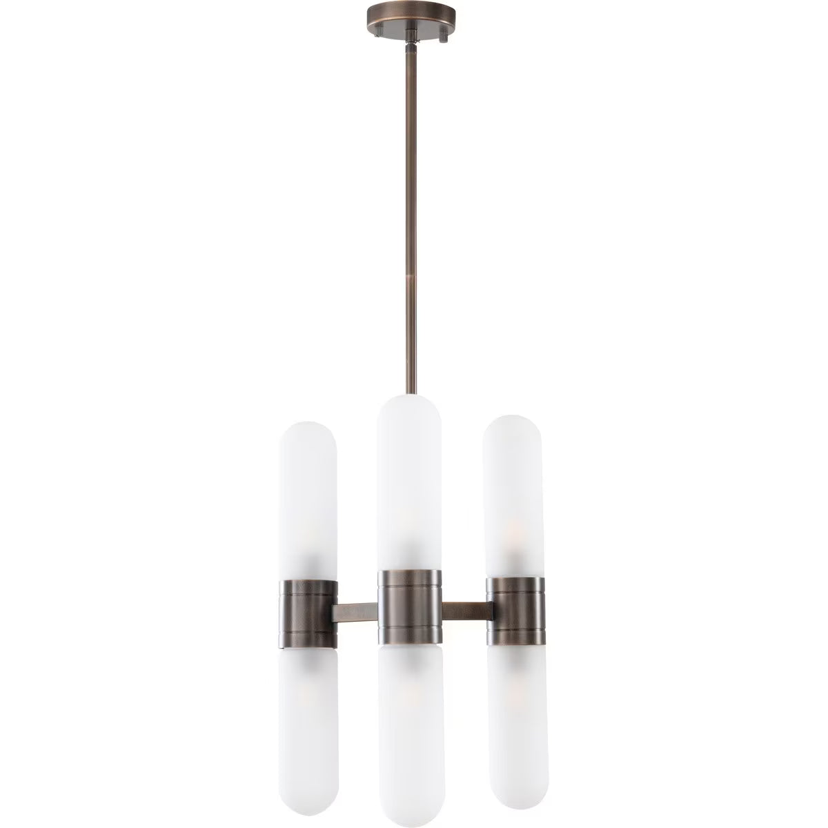 Hepburn 6 Light 3 Arm Pendant Antique Brass