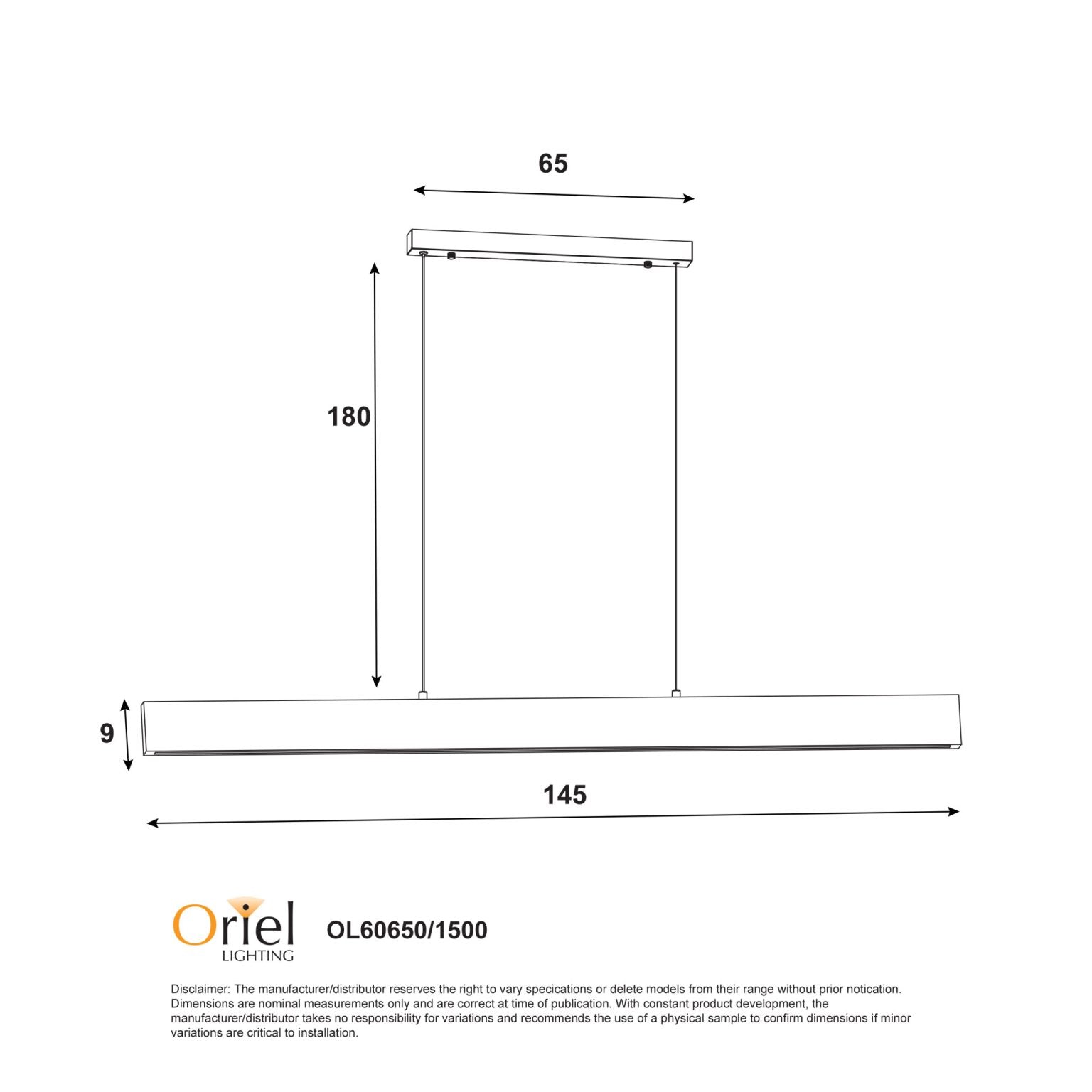 LANGTOFT Linear Ash Wood TriColour LED Pendant