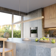 Calibo Avocent 2000mm Slim Timber Triangular Edge LED Linear Pendant photo 5