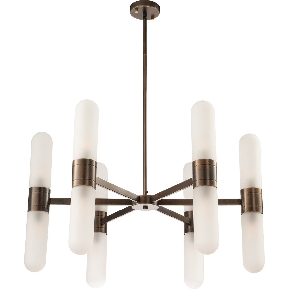 Hepburn 12 Light 6 Arm Pendant Antique Brass