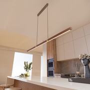 Calibo Aquila 2000mm Timber Tubular LED Linear Pendant with Brass Finish Collar photo 2