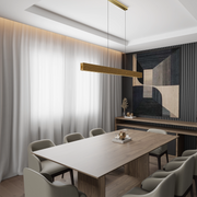 Calibo Couas 12 Dropper LED Pendant Textured Aluminium 120W TRI Colour Non-dimmable Gold Round base photo 2