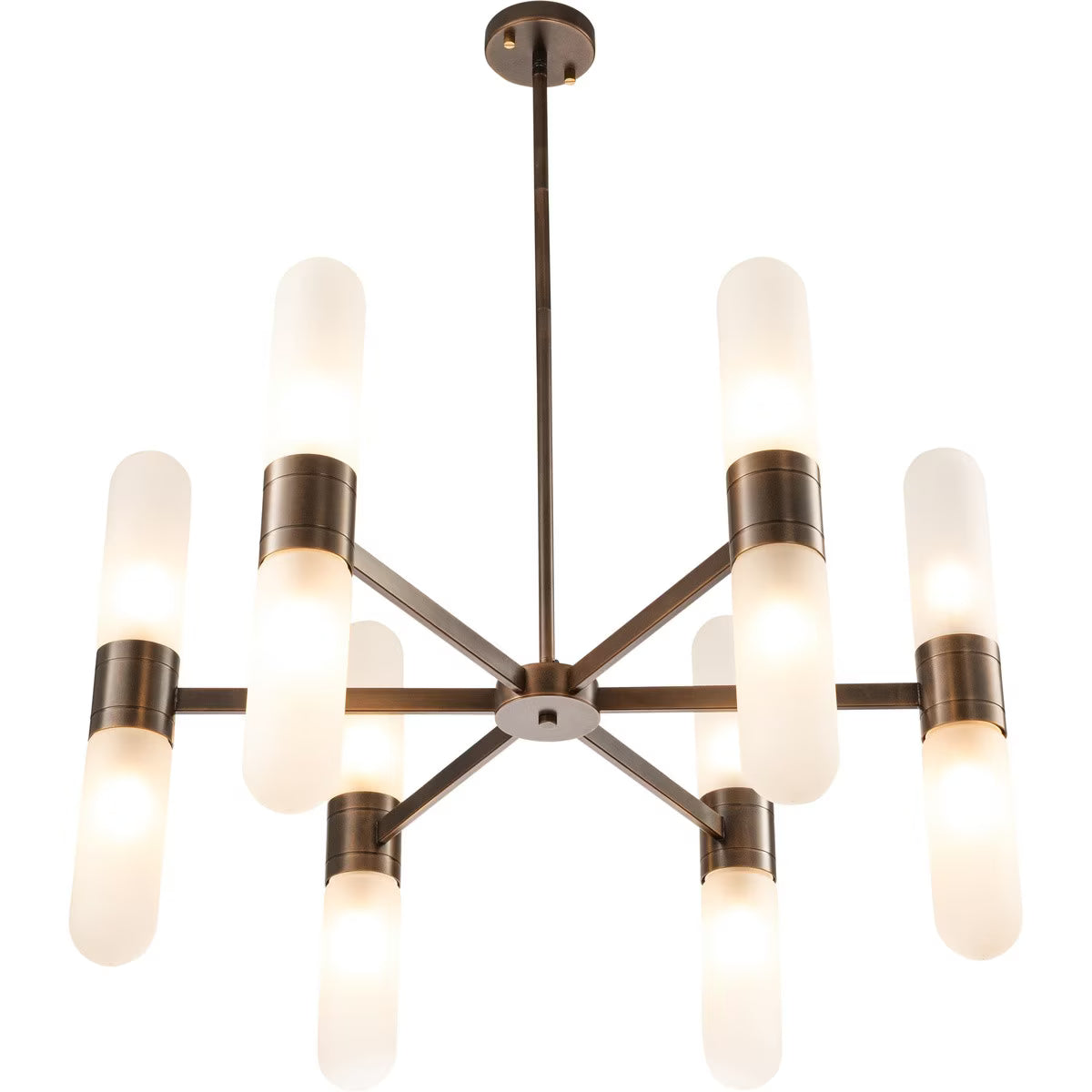 Hepburn 12 Light 6 Arm Pendant Antique Brass