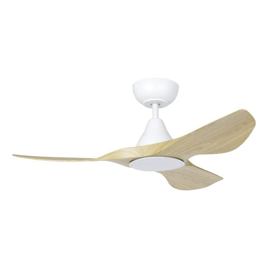 SURF 40 Oak and White ceiling fan with LED light