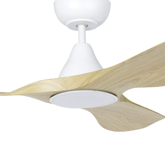 SURF 40 Oak and White ceiling fan with LED light