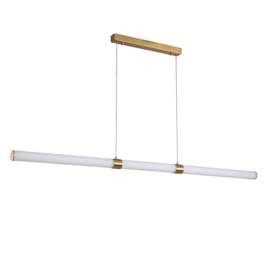 MAXWELL SATIN BRASS Linear Ribbed TriColour LED Pendant