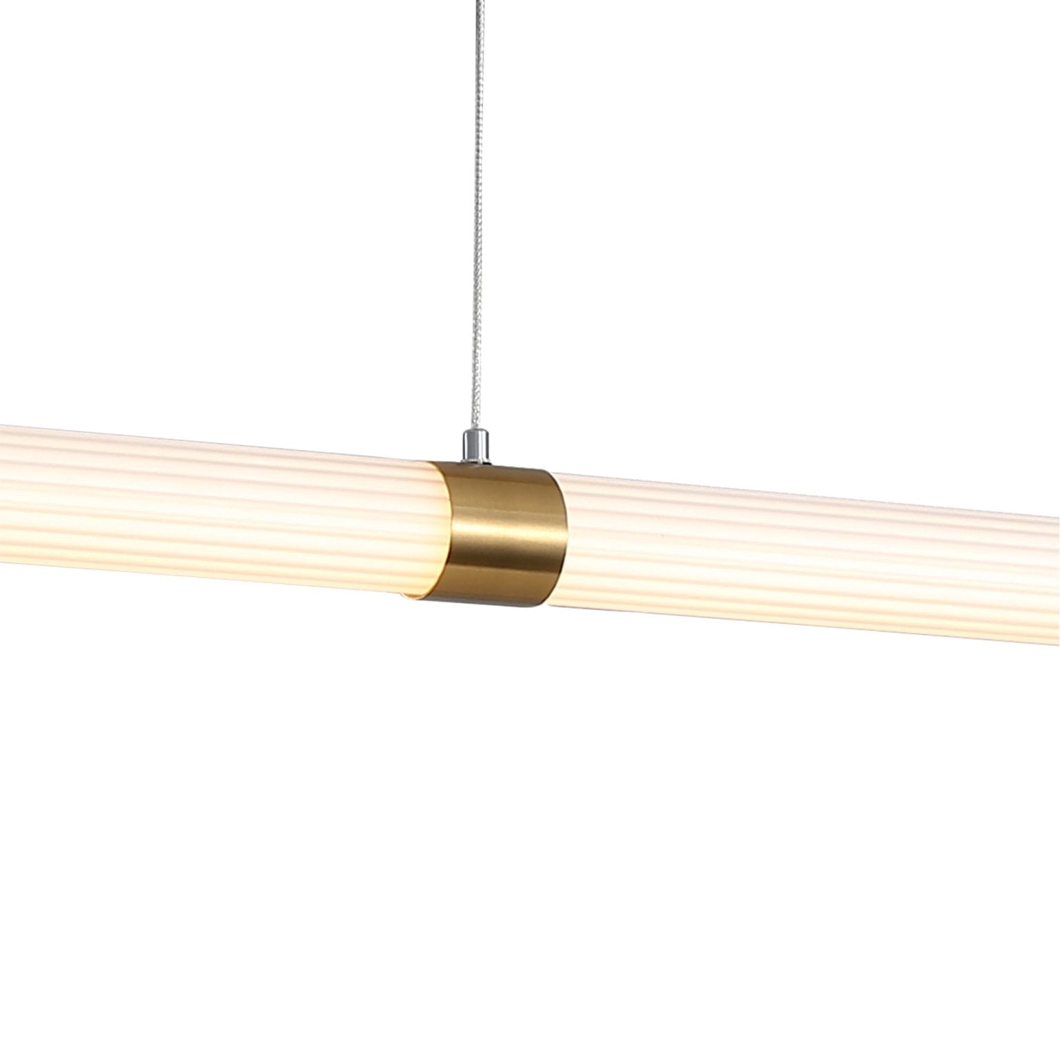 MAXWELL SATIN BRASS Linear Ribbed TriColour LED Pendant