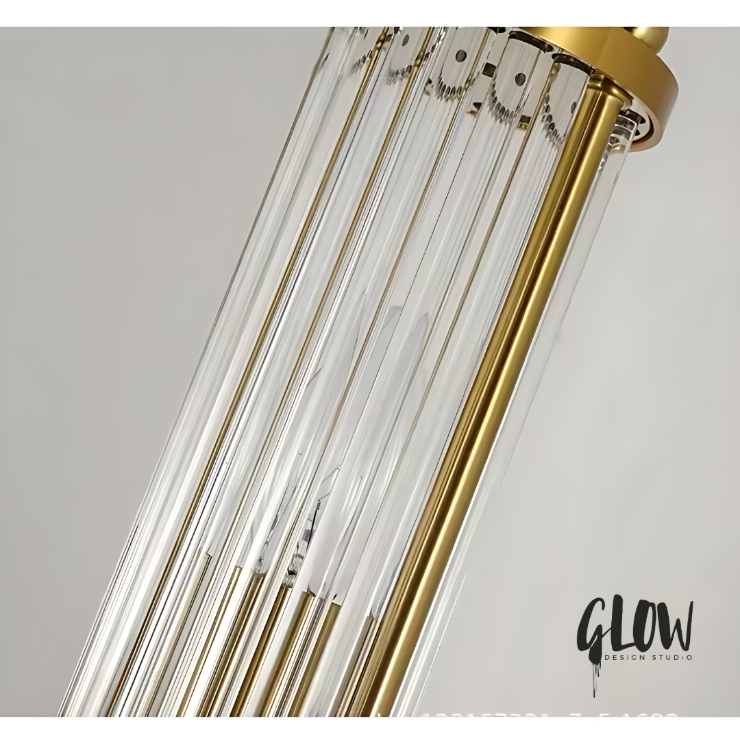 Park Lane Antique Brass and Ribbed Glass Wall Light