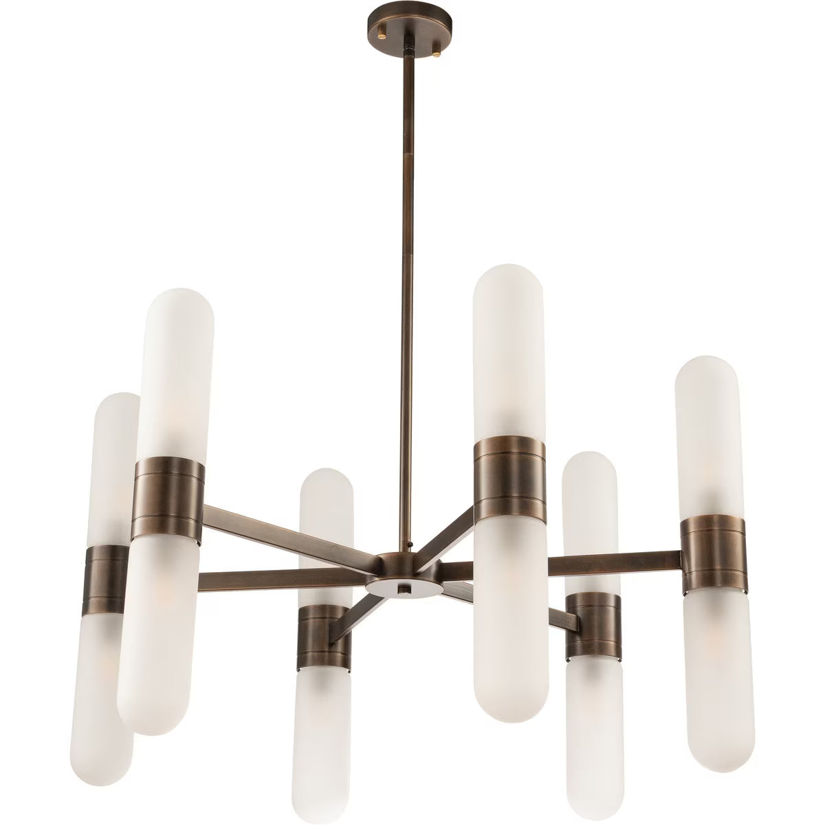 Hepburn 12 Light 6 Arm Pendant Antique Brass