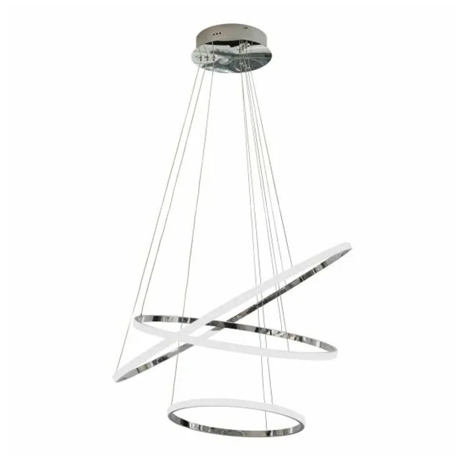 Crown 3 Ring Pendant Light 3000k/5000k in Black, Chrome or Gold