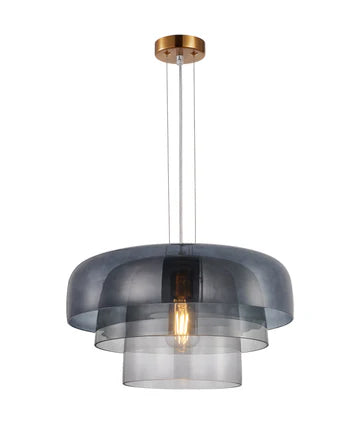 GELATINA: Interior Dome Glass with Brass Highlight Pendant Lights