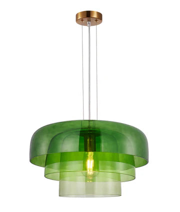 GELATINA: Interior Dome Glass with Brass Highlight Pendant Lights