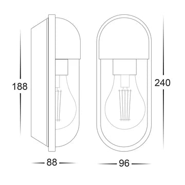 Lume Polycarbonate Black Wall Light