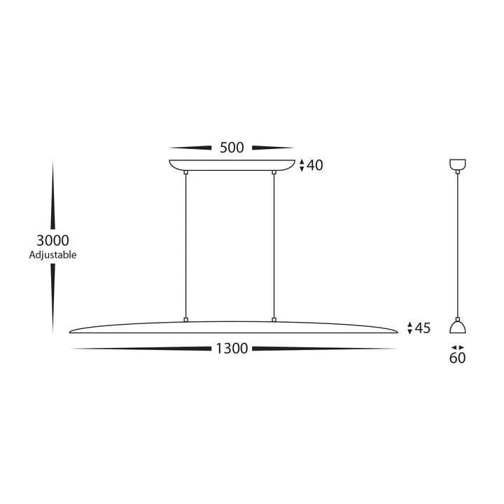 Noce Walnut Timber 1300mm Linear Pendant
